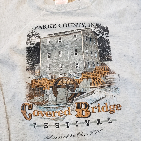 Vintage 90s Covered Bridge Festival crewneck sweatshirt - Picture 2 of 5